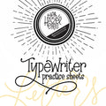 Hand lettering worksheet with traceable typewriter-style words for beginners and creatives