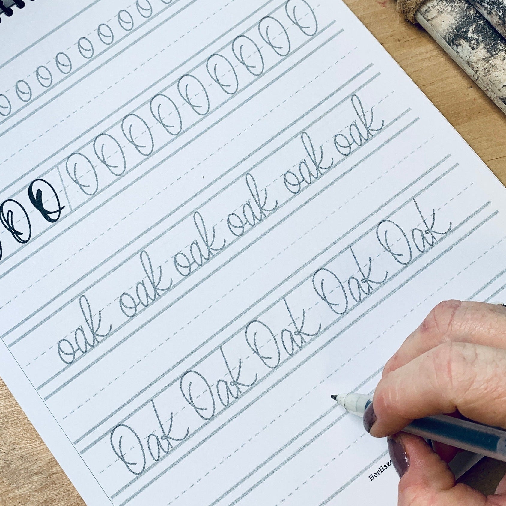 Digital lettering guide open in Procreate on iPad showing Wonky Letters block style in progress