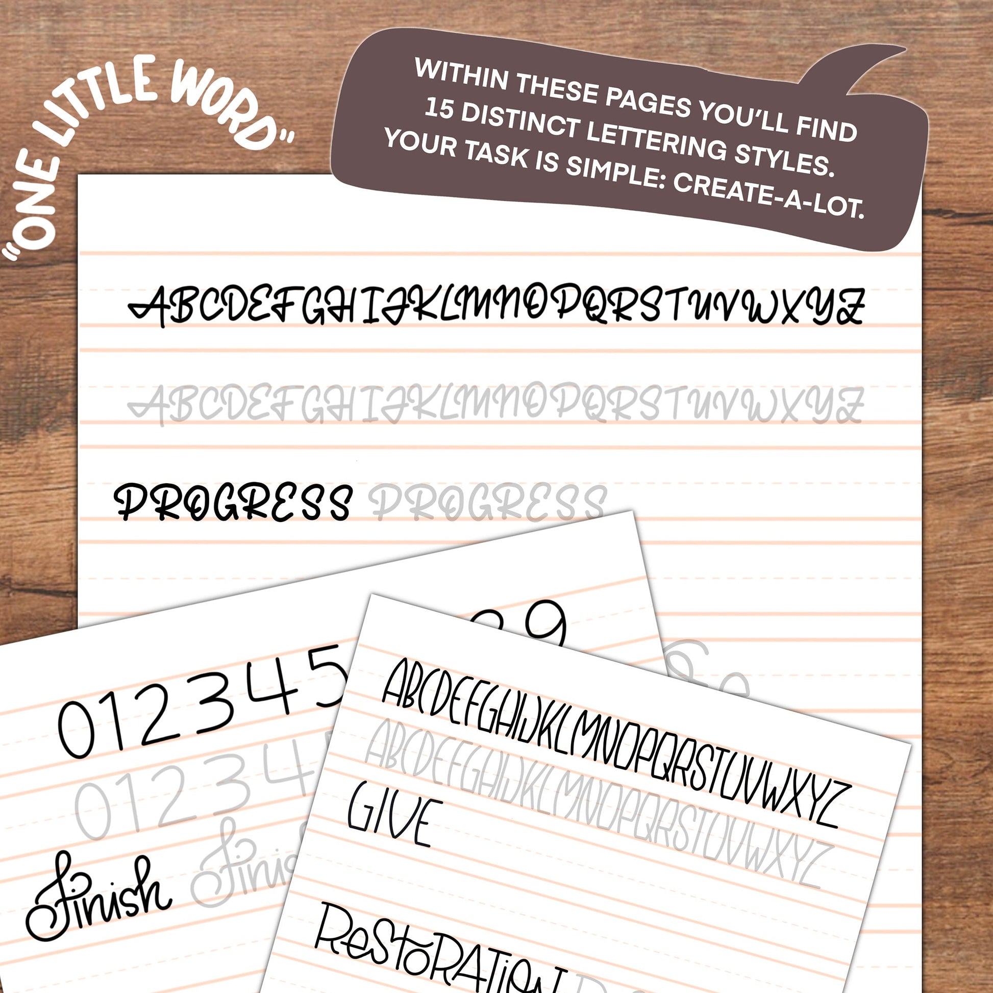 one little word lettering workbook