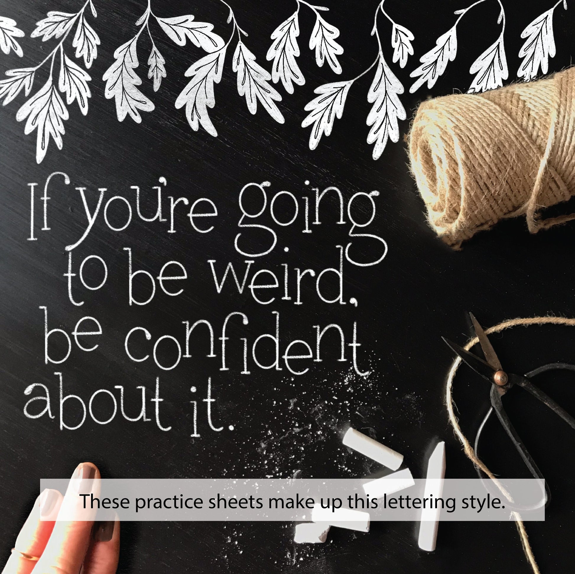 Typewriter lettering guide open in Procreate app on iPad with stylus in use