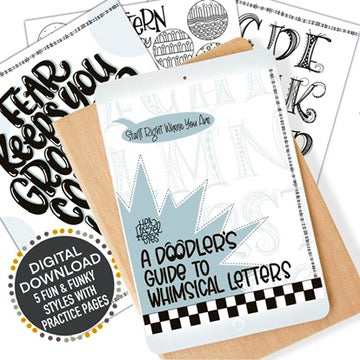 learn 5 different lettering styles with this digital hand lettering workbook