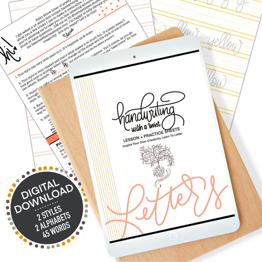 Preview of multiple printable pages included in the handwriting lessons PDF workbook