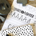 Close-up of alphabet worksheets from hand lettering workbook