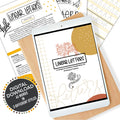 Cover of Linear Letters Hand Lettering Guide with printable and digital lettering practice sheets