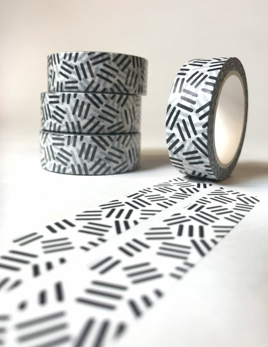 WASHI TAPE Lined Black & White Washi Tape Journal Tape Planner Washi Tape 15mm Widehi
