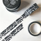 WASHI TAPE Groovy Journaling Tape Black & White Washi Tape for Planners 15mm Wide 10 Meters Long