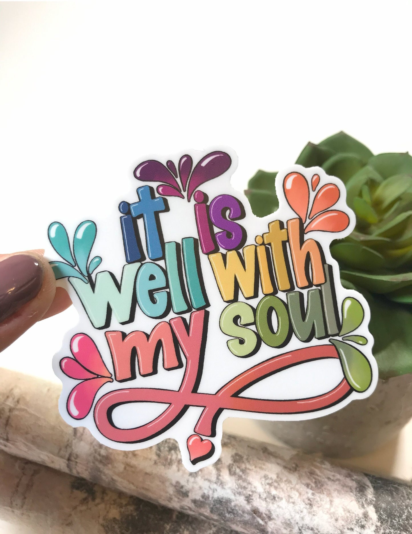 HYMN It Is Well With My Soul Waterproof Decal Worship Decal Water Bottle Sticker