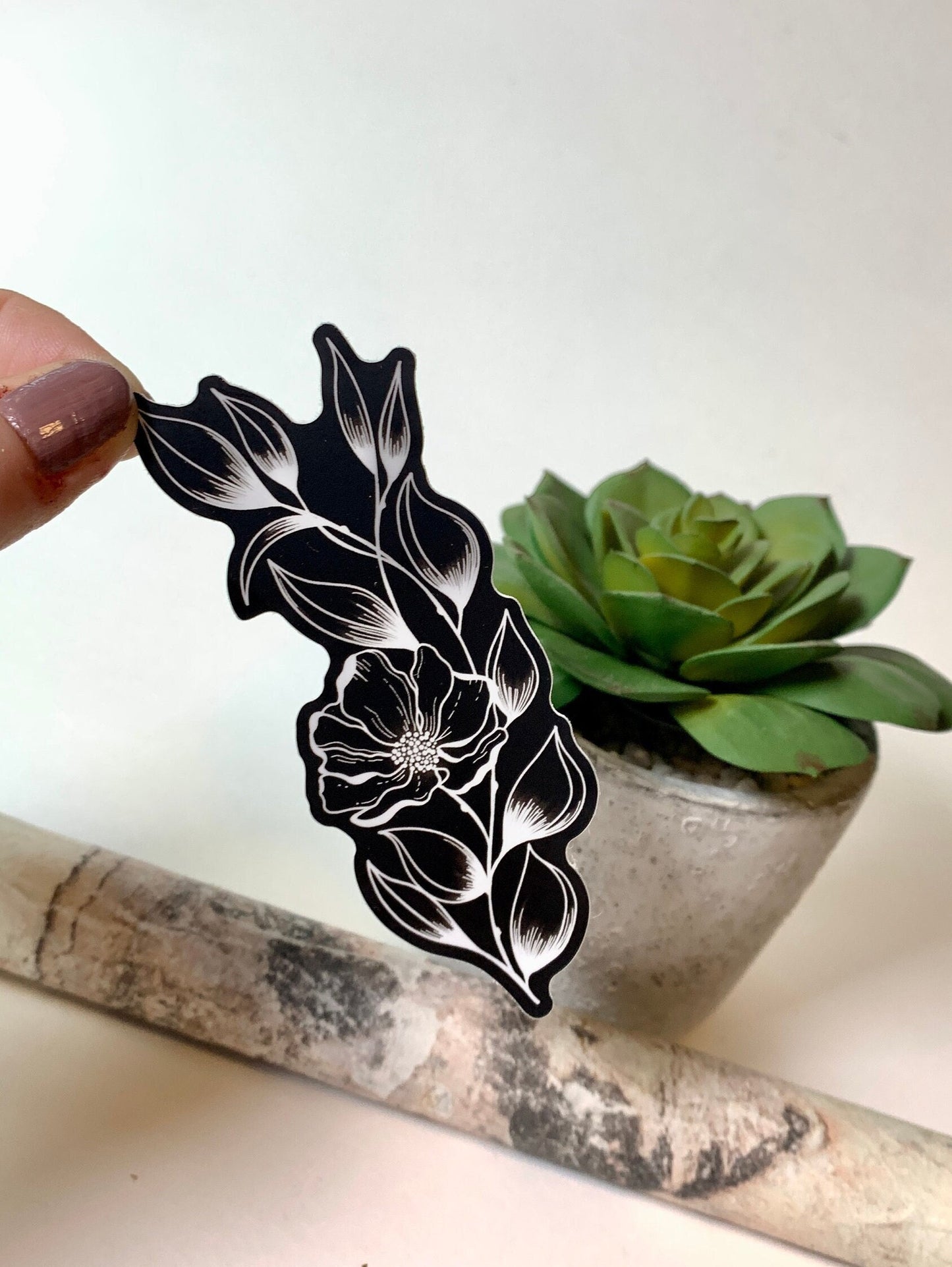 Tattoo Flower Waterproof Decal Water Bottle Sticker Laptop Decal Artists Sticker