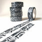 WASHI TAPE Groovy Journaling Tape Black & White Washi Tape for Planners 15mm Wide 10 Meters Long