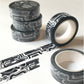 WASHI TAPE Groovy Journaling Tape Black & White Washi Tape for Planners 15mm Wide 10 Meters Long