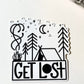 Quote GET LOST Waterproof Decal Water Bottle Sticker Laptop Decal Artist Sticker