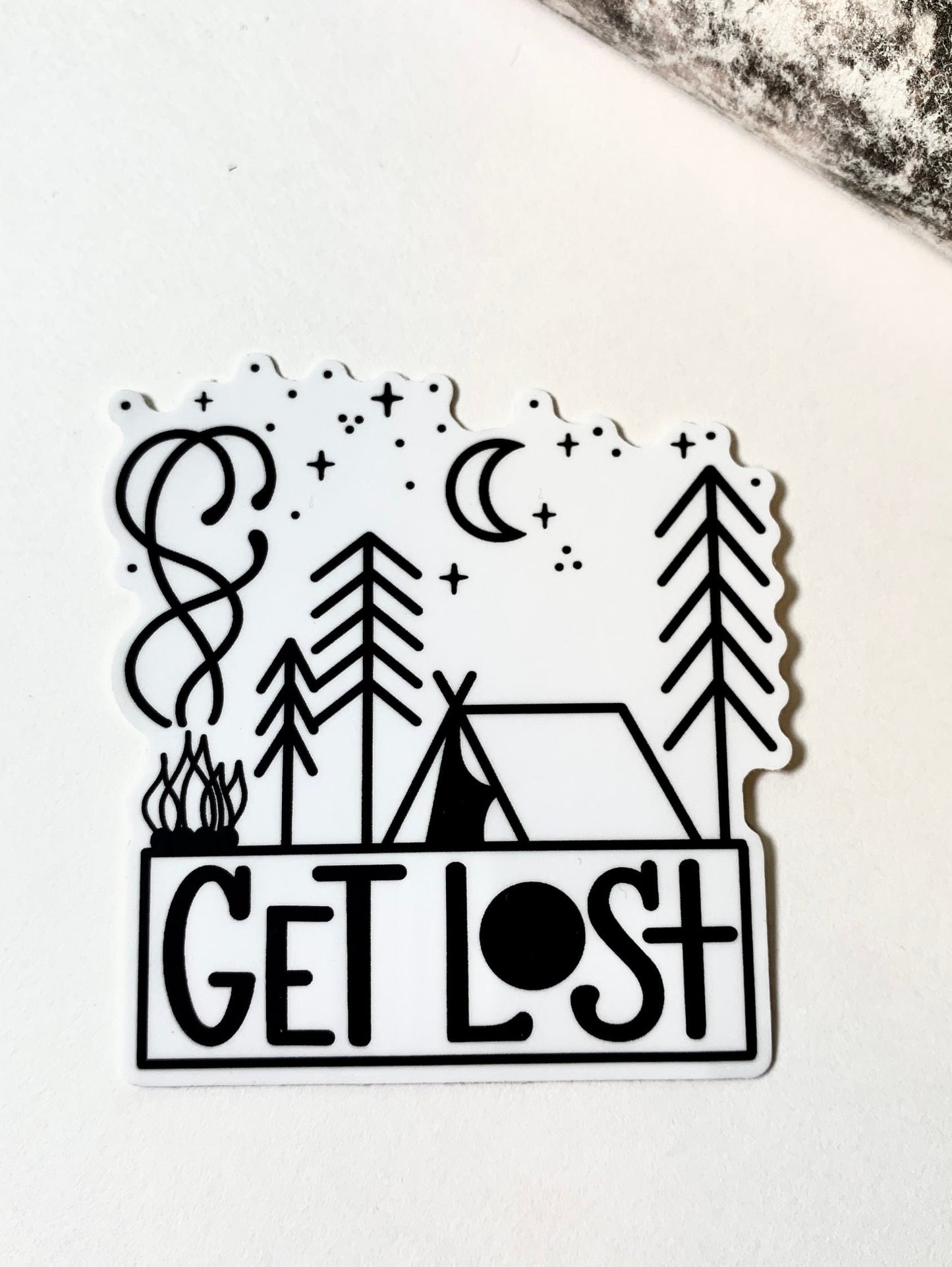 Quote GET LOST Waterproof Decal Water Bottle Sticker Laptop Decal Artist Sticker
