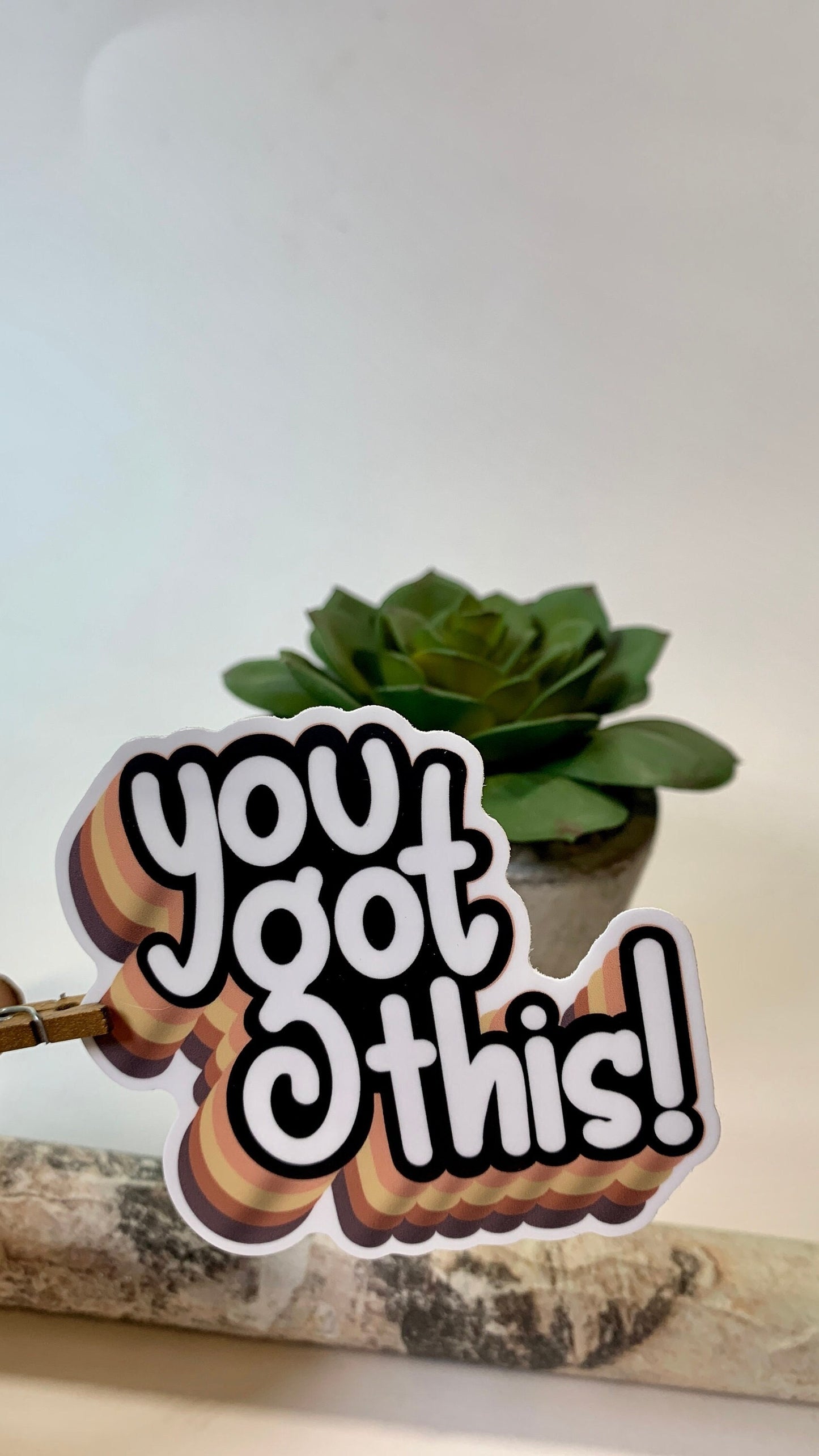 Retro YOU GOT THIS Waterproof Decal Encouragement Sticker Inspirational Water Bottle