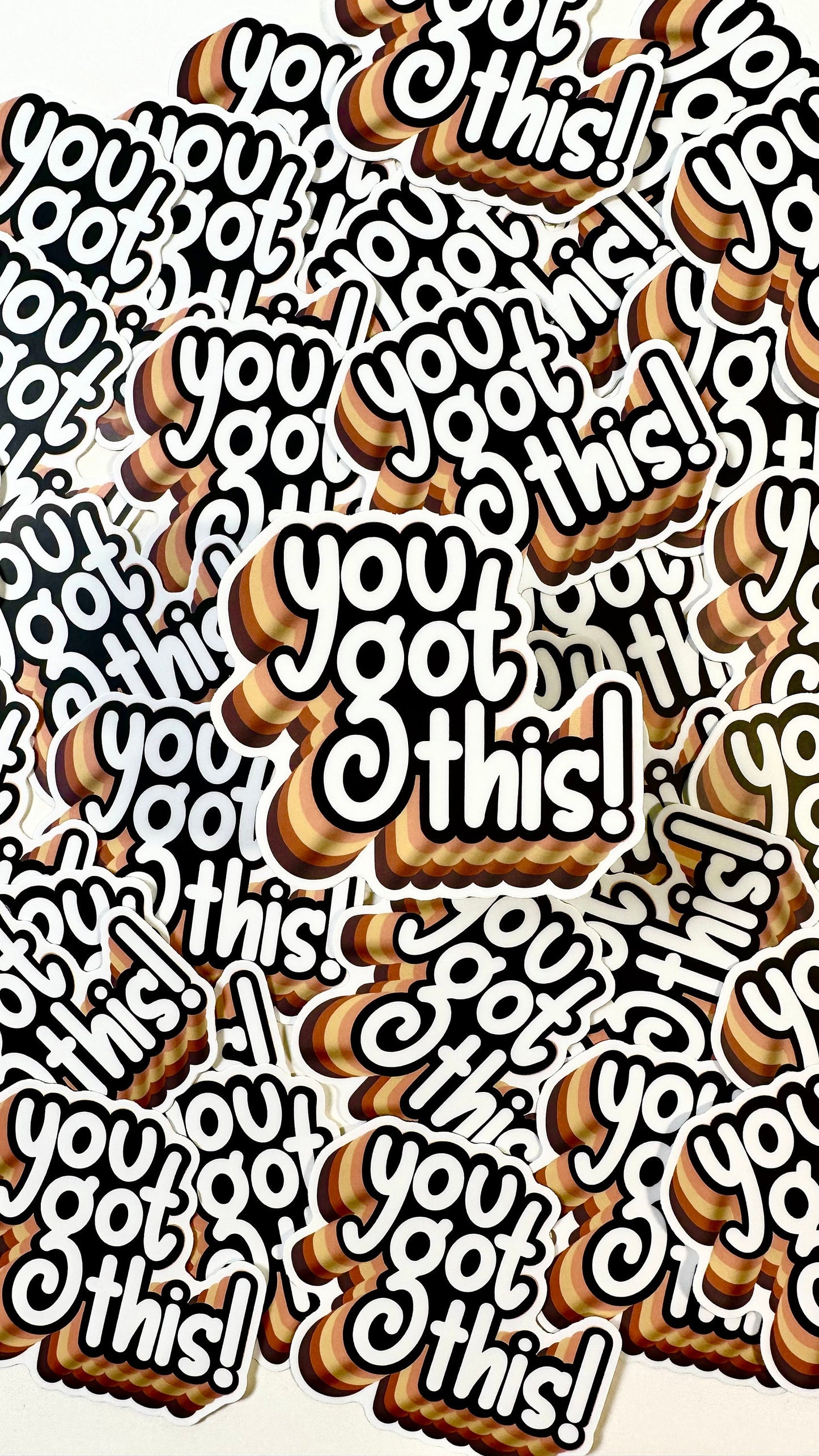 Retro YOU GOT THIS Waterproof Decal Encouragement Sticker Inspirational Water Bottle