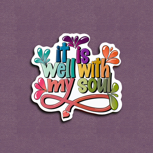 HYMN It Is Well With My Soul Waterproof Decal Worship Decal Water Bottle Sticker