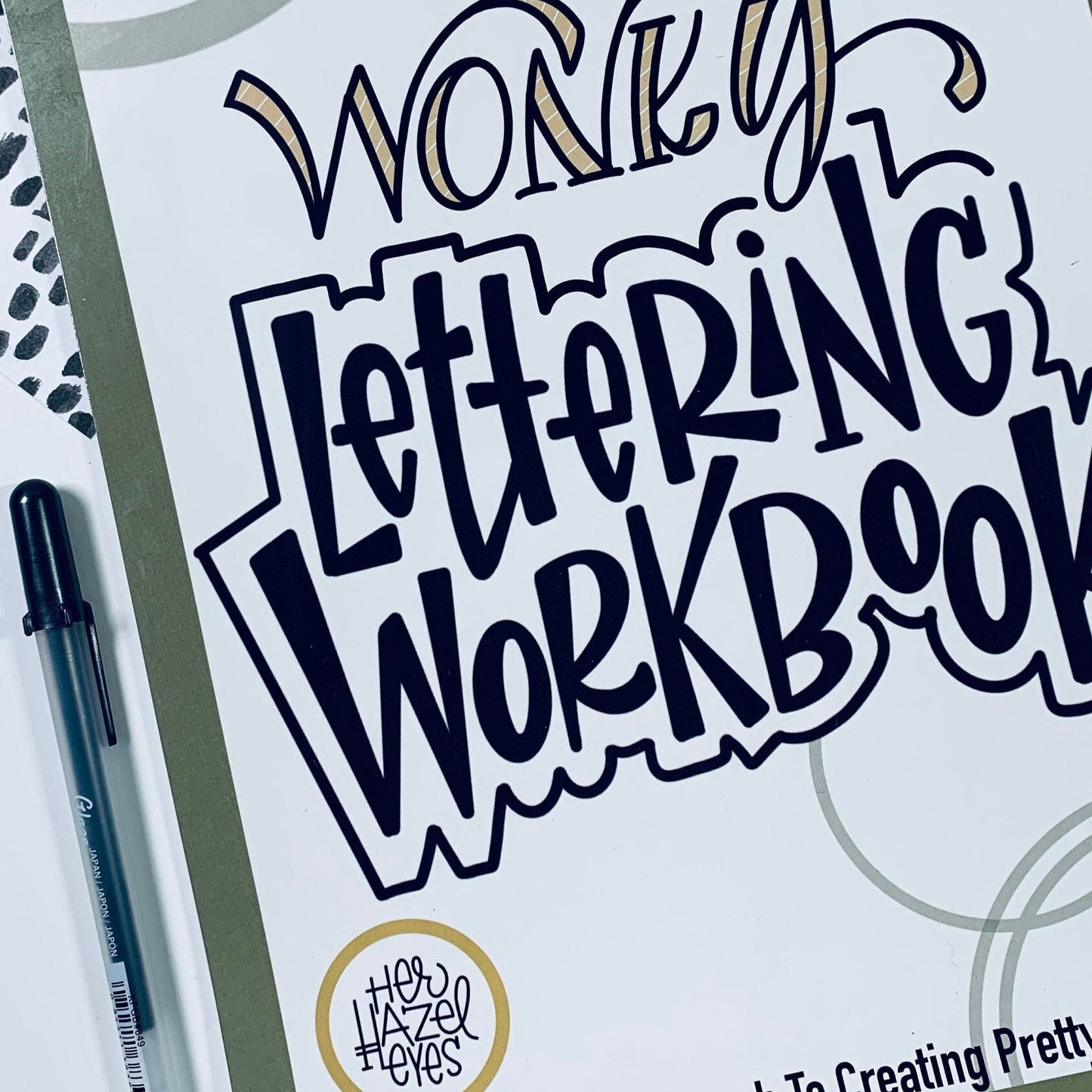Finished phrase drawn in Wonky Letters style as inspired by workbook practice sheets