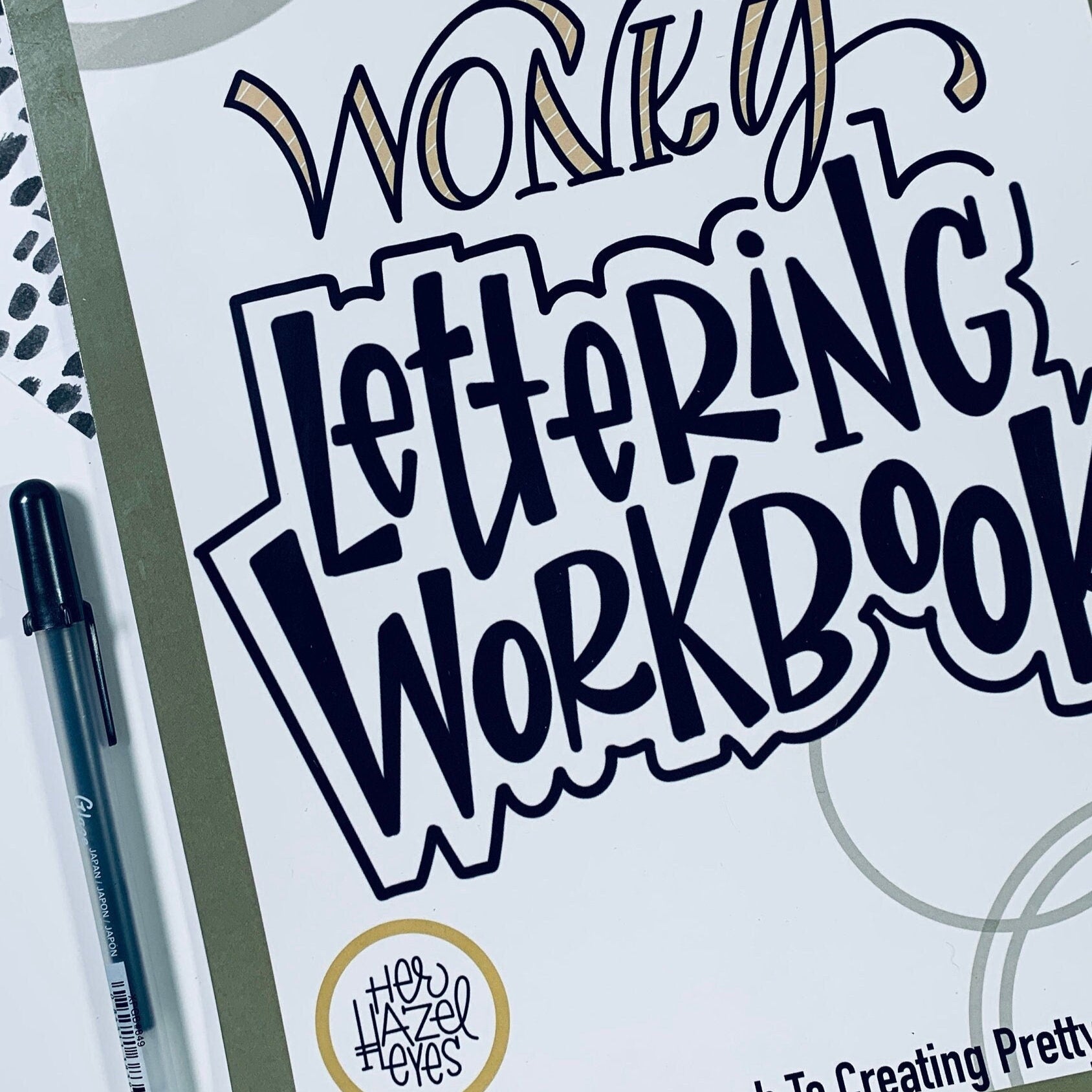 Finished phrase drawn in Wonky Letters style as inspired by workbook practice sheets