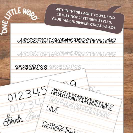 one little word lettering workbook