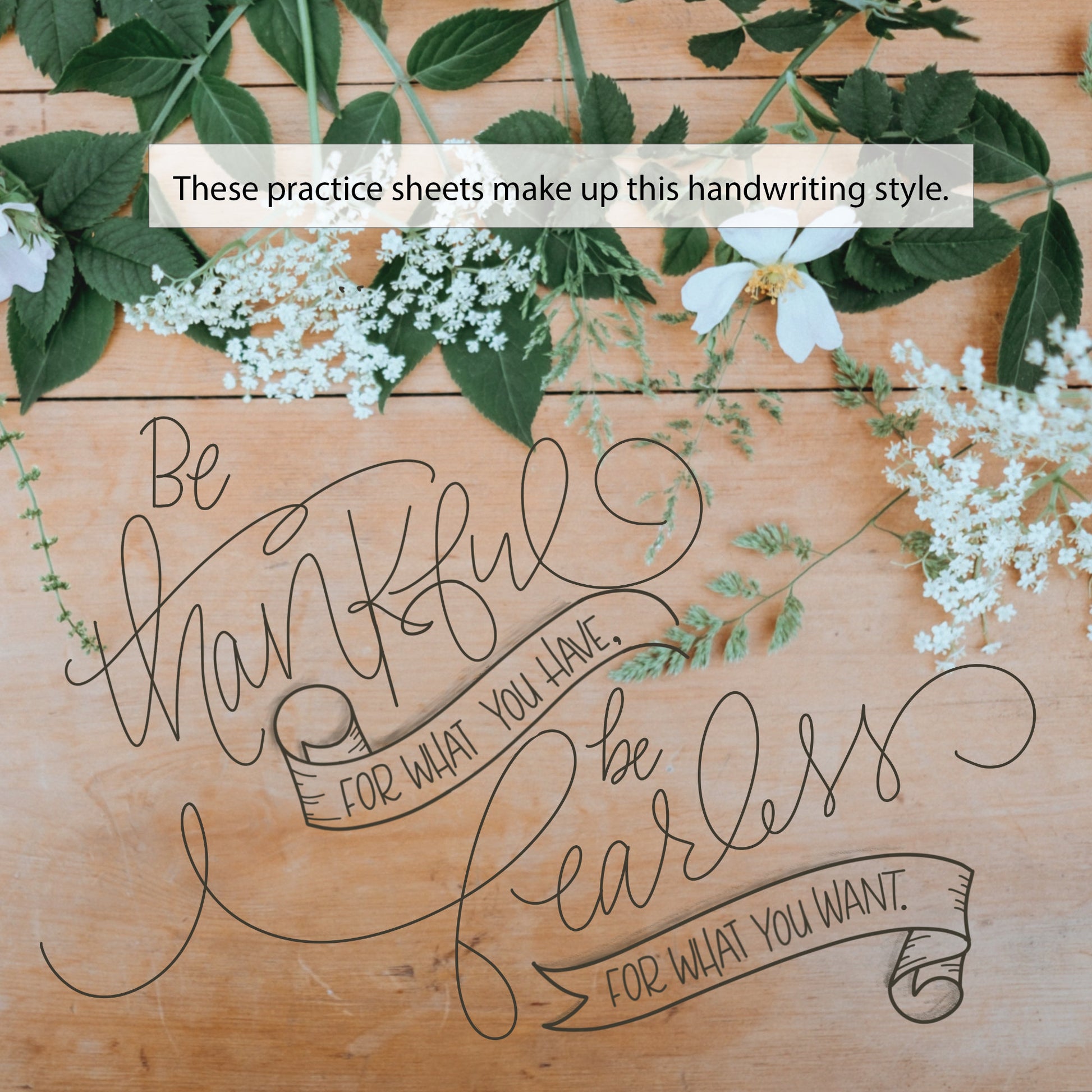 Practice worksheet showing how to handwrite beautifully and evolve as you trace each word